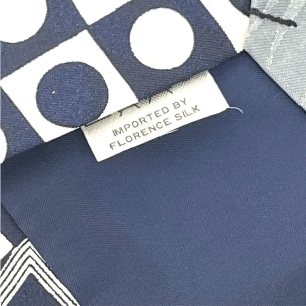 Florence Imported by Florence Silk Tie Blue, White, and Gray Design
